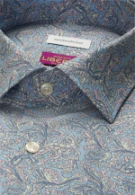 Shaped Business Hemd Druck in Mittelblau |  Seidensticker Onlineshop