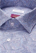 Shaped Business shirt Print in Mittelblau |  Seidensticker Onlineshop