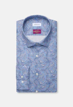 Shaped Business shirt Print in Mittelblau |  Seidensticker Onlineshop