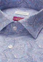 Regular Business Hemd Druck in Mittelblau |  Seidensticker Onlineshop
