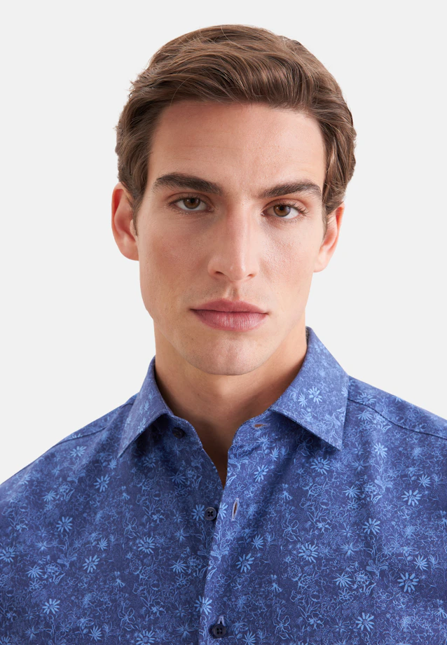 Regular Business shirt Print in Dunkelblau |  Seidensticker Onlineshop