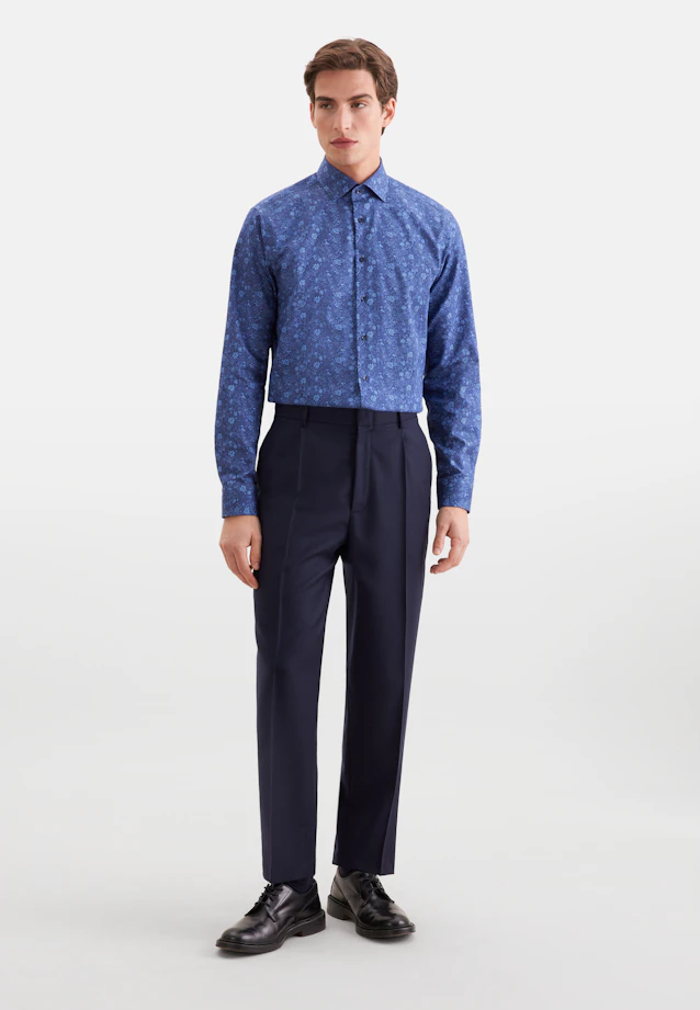 Regular Business shirt Print in Dunkelblau |  Seidensticker Onlineshop