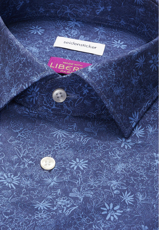 Regular Business shirt Print in Dunkelblau |  Seidensticker Onlineshop