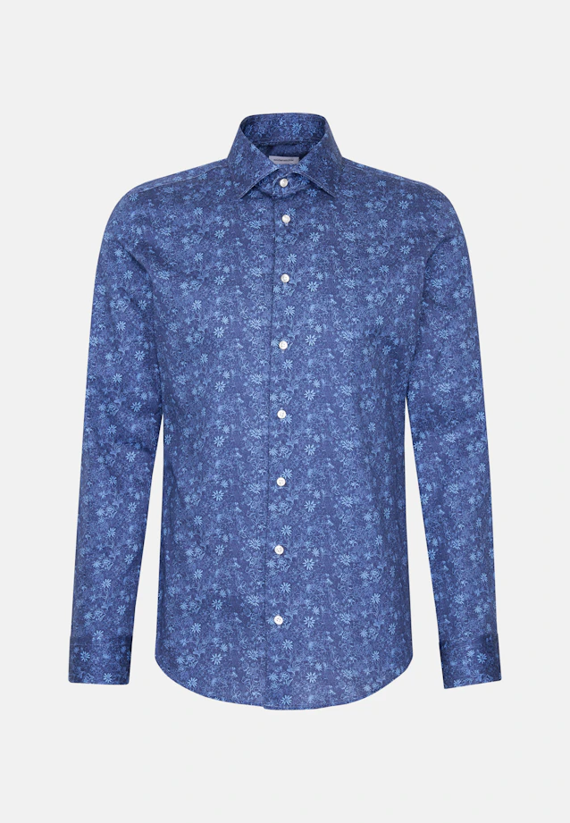 Regular Business shirt Print in Dunkelblau |  Seidensticker Onlineshop