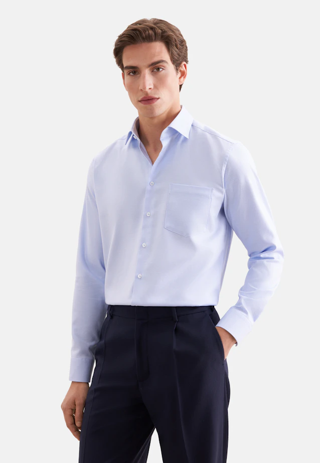 Comfort Business Hemd Struktur in Hellblau |  Seidensticker Onlineshop
