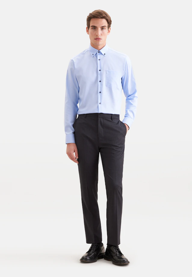 Regular Business shirt Uni in Mittelblau |  Seidensticker Onlineshop