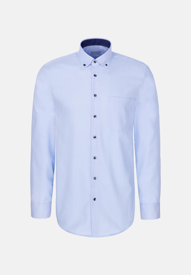 Regular Business shirt Uni in Mittelblau |  Seidensticker Onlineshop