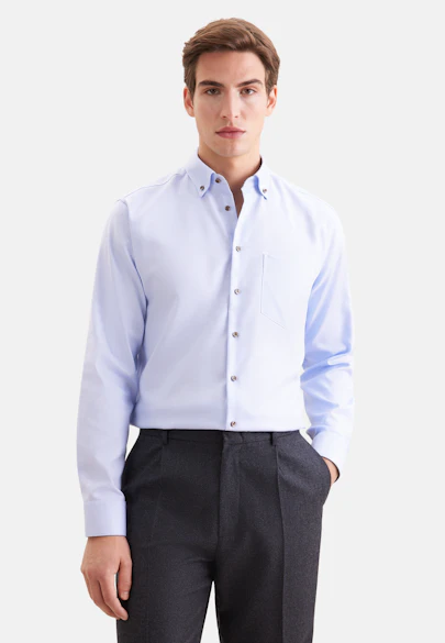 Regular Chemise d'affaires Structure in Bleu Clair |  Seidensticker Onlineshop