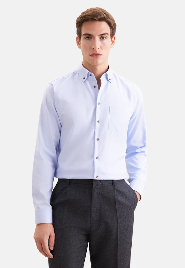 Regular Chemise d'affaires Structure in Bleu Clair |  Seidensticker Onlineshop