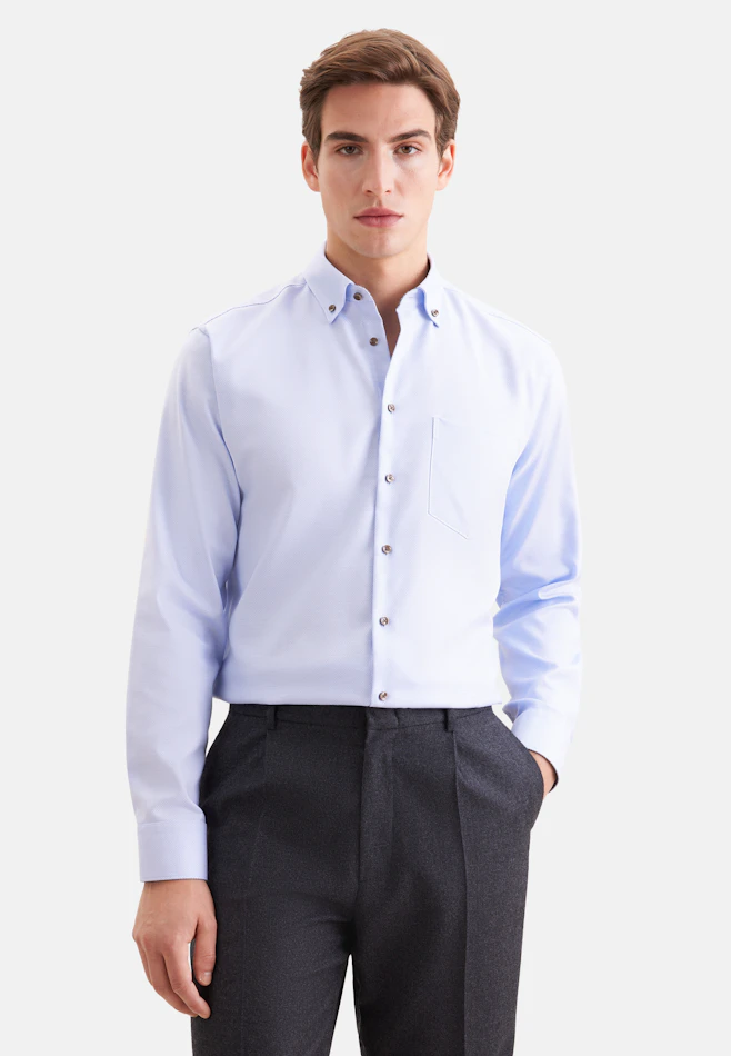 Regular Business shirt Structure in Hellblau | Seidensticker online shop