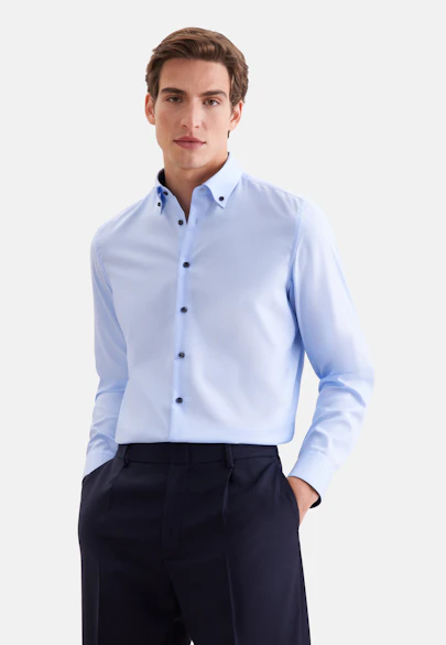 Slim Chemise d'affaires Uni in Bleu Moyen |  Seidensticker Onlineshop