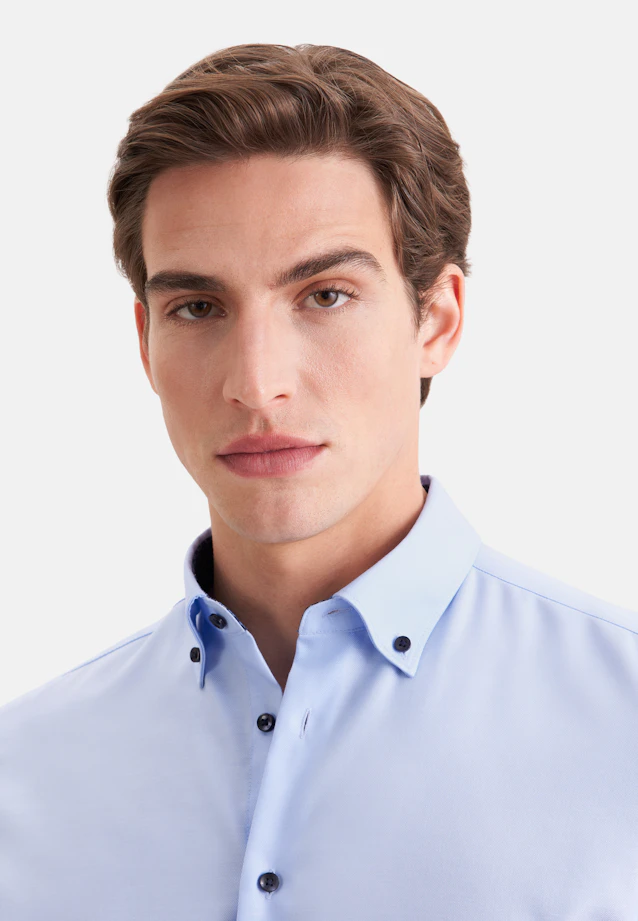 Slim Business shirt Uni in Mittelblau |  Seidensticker Onlineshop