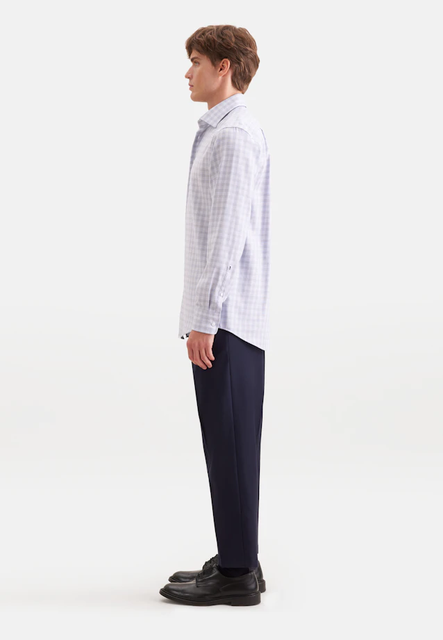 Regular Business shirt Check in Mittelblau |  Seidensticker Onlineshop