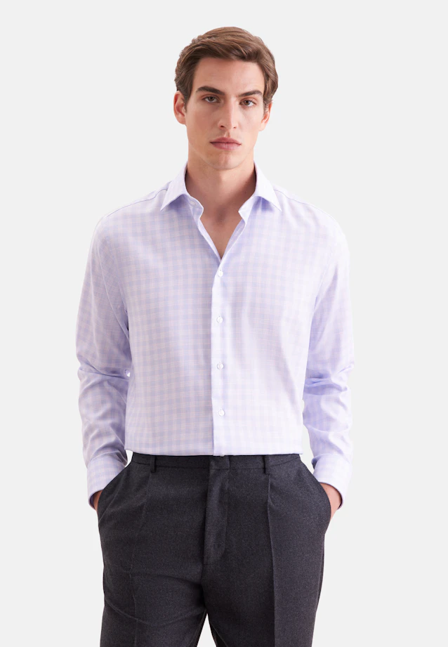 Regular Chemise d'affaires carreaux in Rose Fuchsia |  Seidensticker Onlineshop