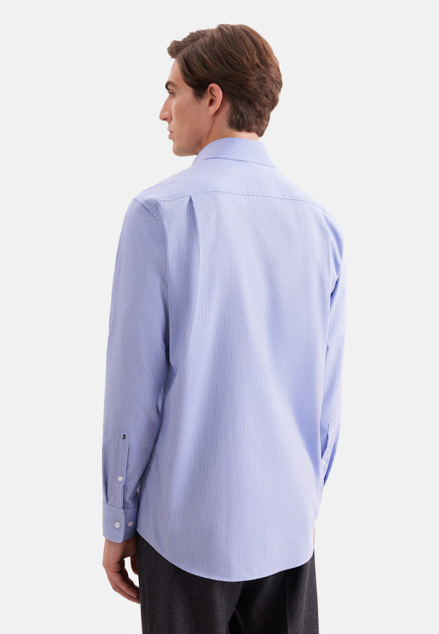 Regular Business Hemd Gestreift in Mittelblau |  Seidensticker Onlineshop