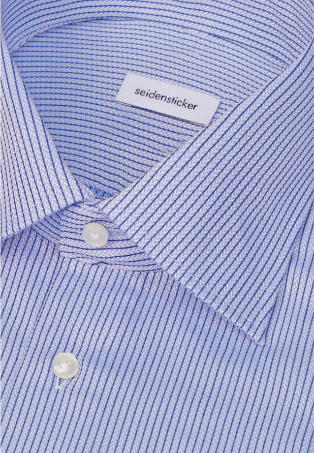 Regular Business Hemd Gestreift in Mittelblau |  Seidensticker Onlineshop