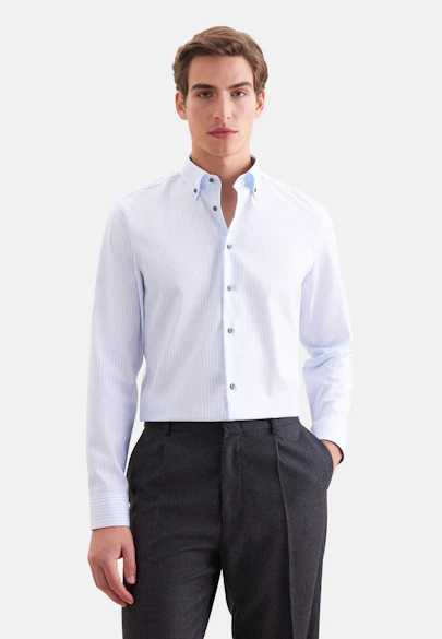 Slim Business Hemd Gestreift in Hellblau |  Seidensticker Onlineshop