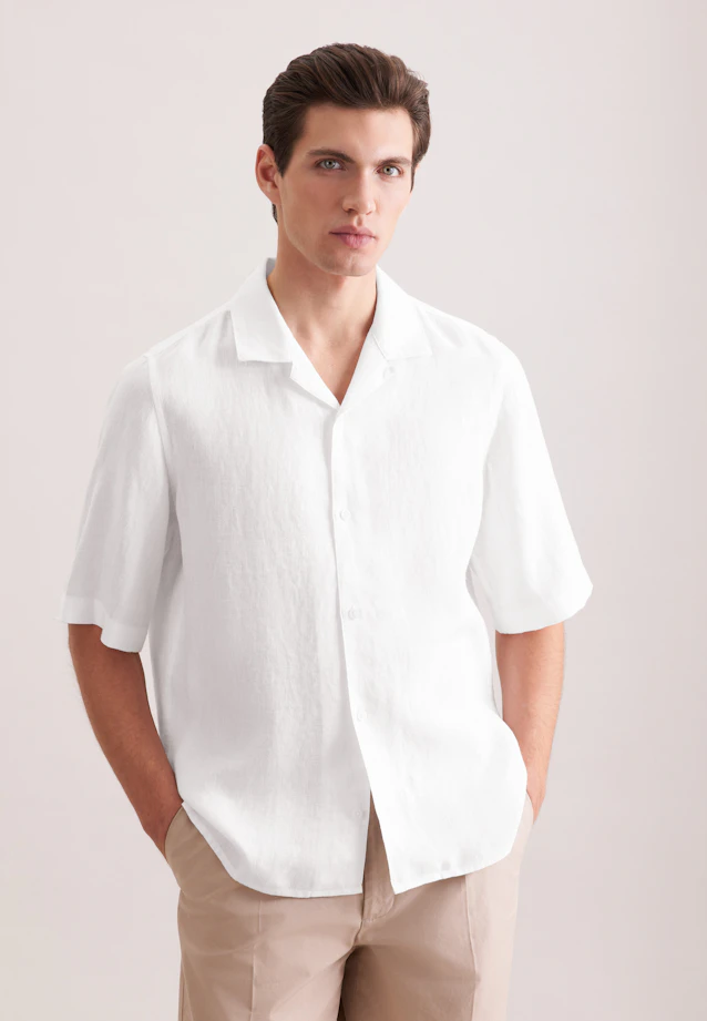 Regular Resort Hemd Uni in Weiß |  Seidensticker Onlineshop
