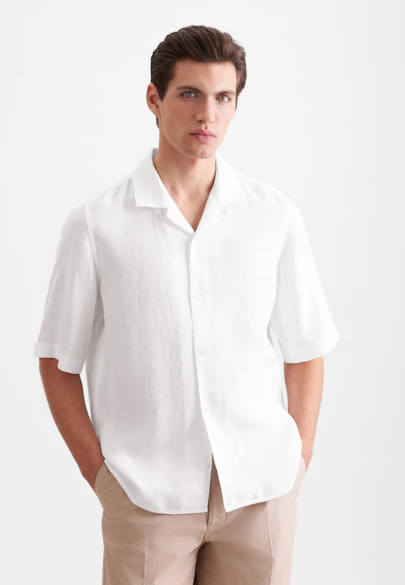 Regular Resort Hemd Uni in Weiß |  Seidensticker Onlineshop