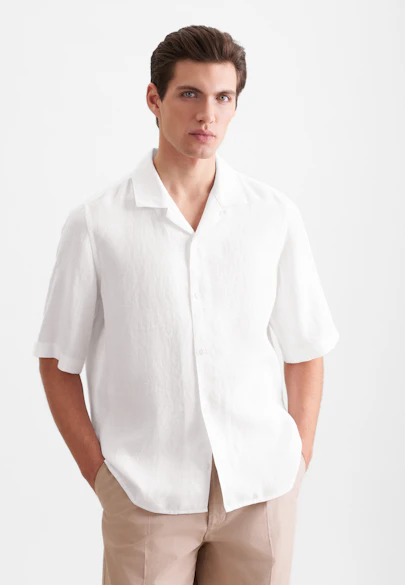 Regular Resort Hemd Uni in Weiß |  Seidensticker Onlineshop