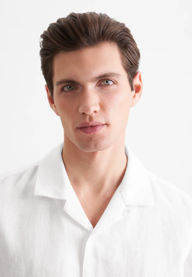 Regular Resort shirt Uni in Weiß |  Seidensticker Onlineshop