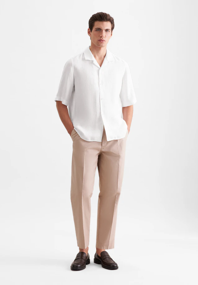 Regular Resort shirt Uni in Weiß |  Seidensticker Onlineshop