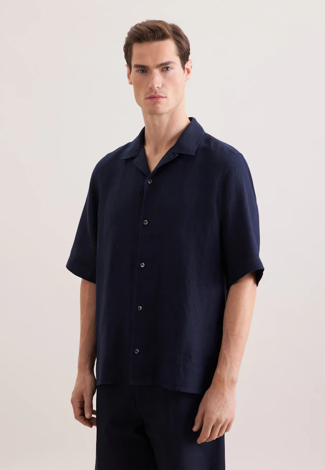 Regular Resort Hemd Uni in Dunkelblau |  Seidensticker Onlineshop