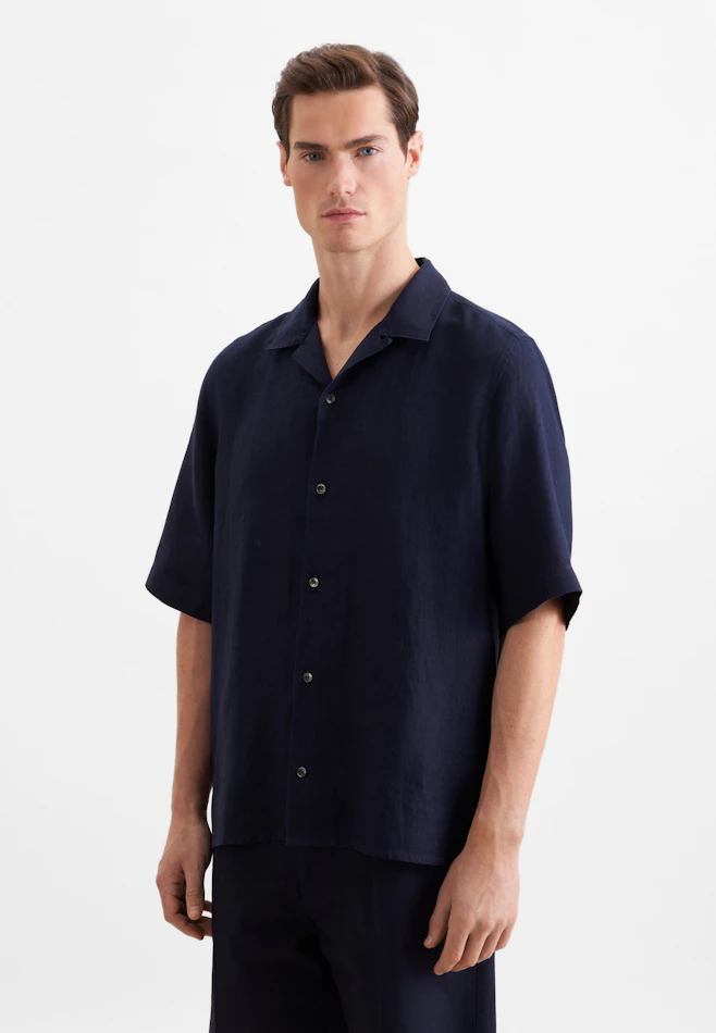 Regular Resort Hemd Uni in Dunkelblau | Seidensticker Onlineshop