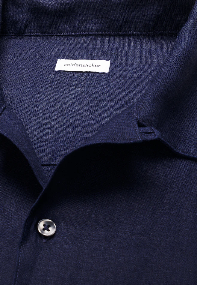 Regular Resort Hemd Uni in Dunkelblau | Seidensticker Onlineshop