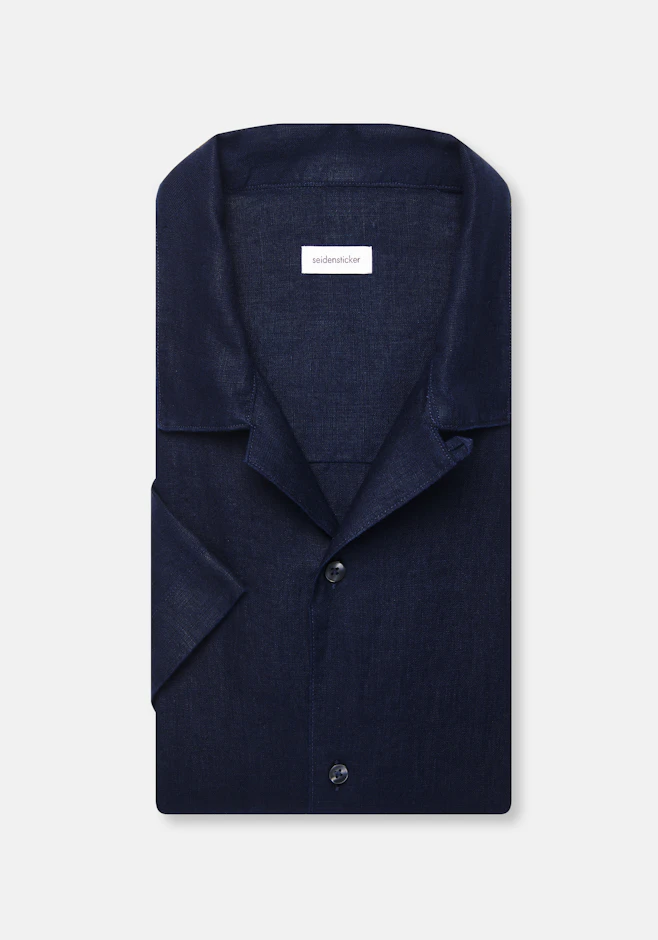 Regular Resort Hemd Uni in Dunkelblau | Seidensticker Onlineshop