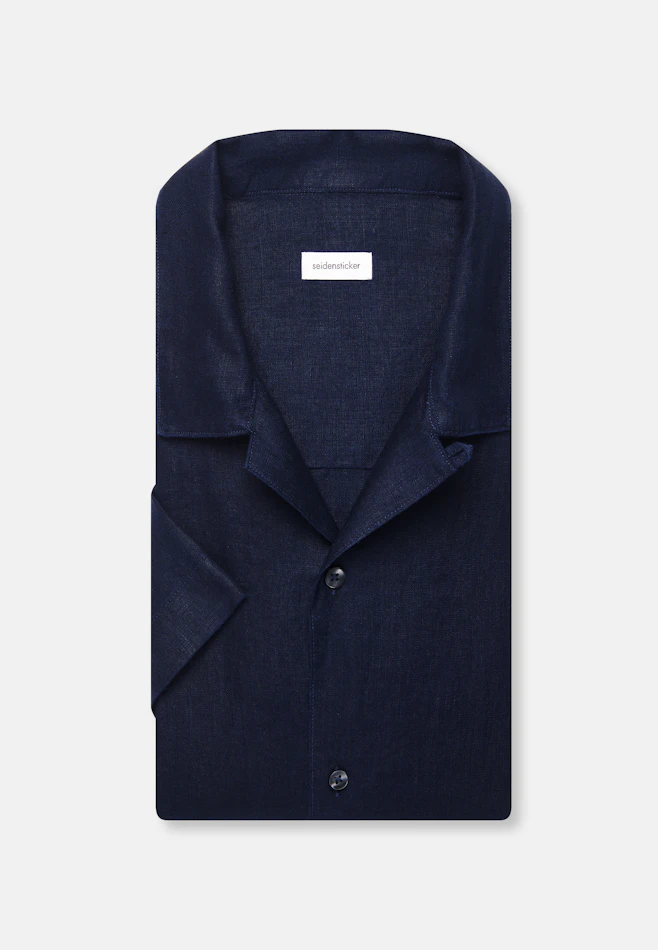 Regular Resort Hemd Uni in Dunkelblau | Seidensticker Onlineshop