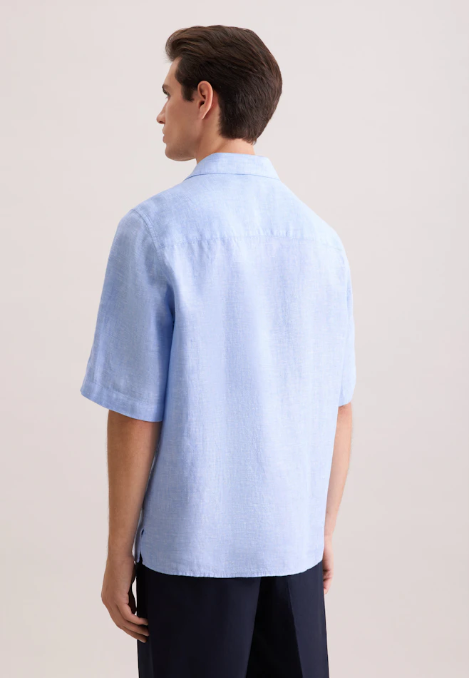 Regular Resort Hemd Uni in Mittelblau | Seidensticker Onlineshop