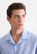Regular Resort Hemd Uni in Mittelblau |  Seidensticker Onlineshop