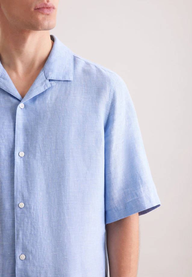 Regular Resort Hemd Uni in Mittelblau |  Seidensticker Onlineshop