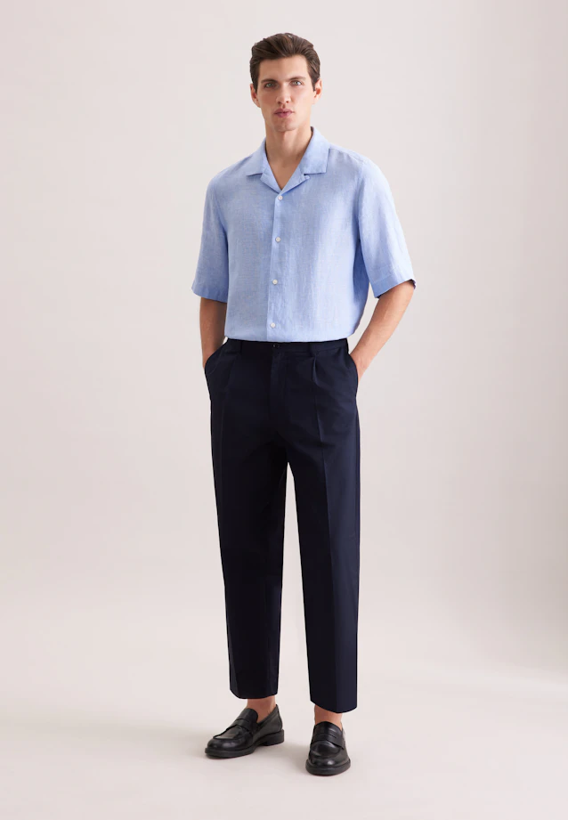 Regular Resort Hemd Uni in Mittelblau |  Seidensticker Onlineshop