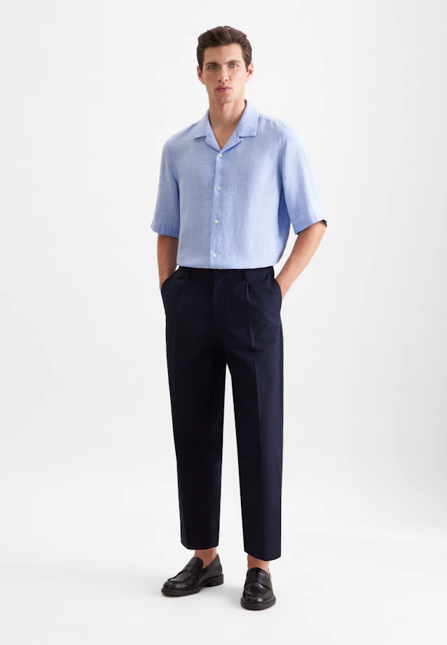 Regular Resort Hemd Uni in Mittelblau |  Seidensticker Onlineshop