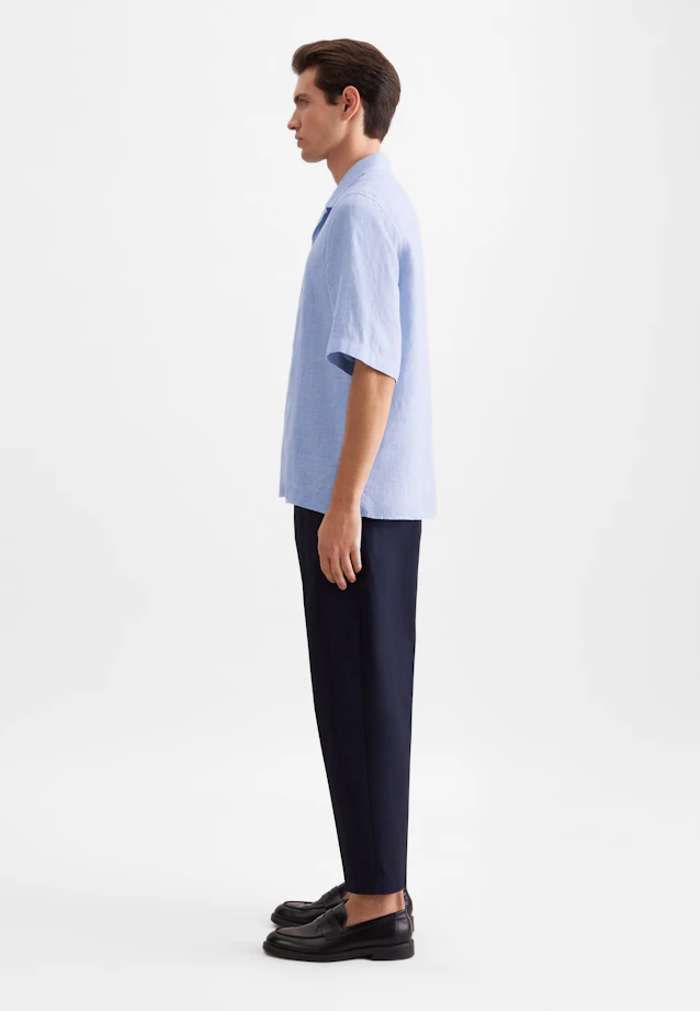 Regular Resort Hemd Uni in Mittelblau |  Seidensticker Onlineshop