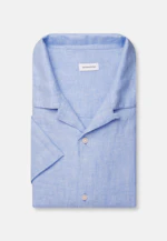 Regular Resort Hemd Uni in Mittelblau |  Seidensticker Onlineshop