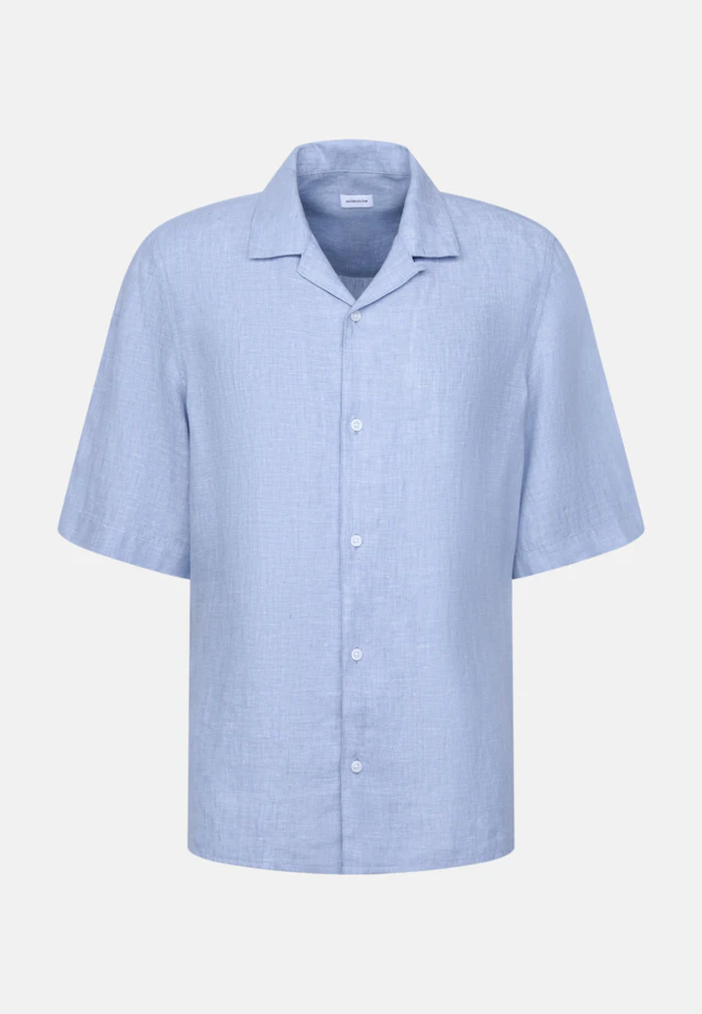 Regular Resort Hemd Uni in Mittelblau |  Seidensticker Onlineshop