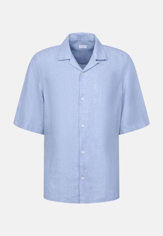 Regular Resort Hemd Uni in Mittelblau |  Seidensticker Onlineshop
