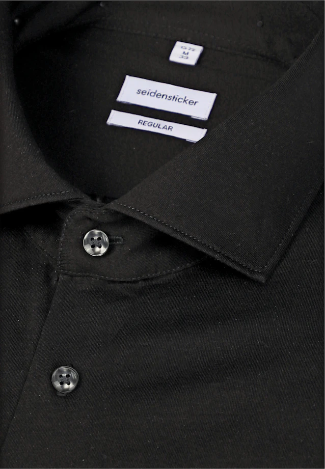 Regular Jerseyhemd Uni in Schwarz |  Seidensticker Onlineshop