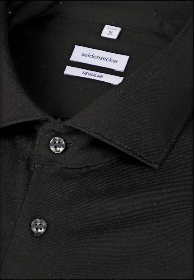 Regular Jerseyhemd Uni in Schwarz | Seidensticker Onlineshop