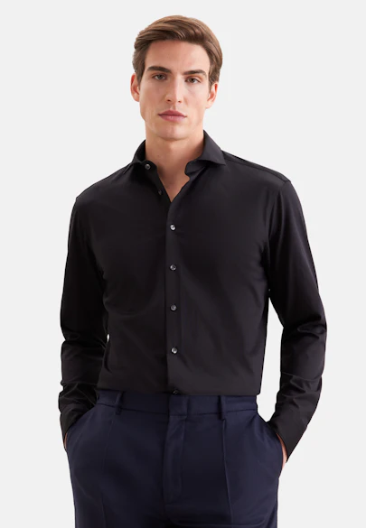 Regular Jersey shirt Uni in Schwarz |  Seidensticker Onlineshop