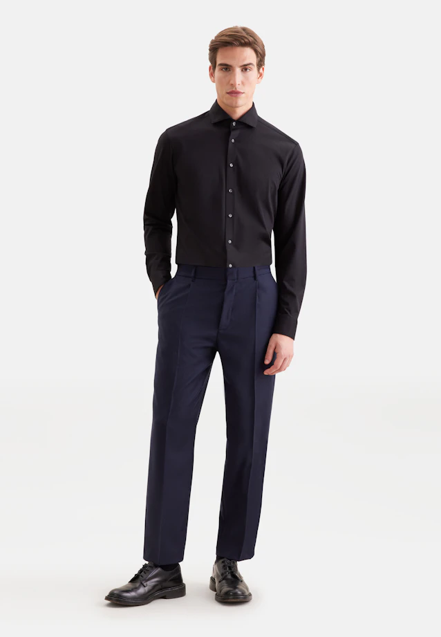 Regular Jersey shirt Uni in Schwarz |  Seidensticker Onlineshop