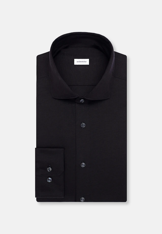 Regular Jersey shirt Uni in Schwarz |  Seidensticker Onlineshop