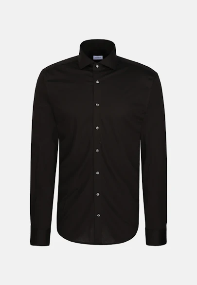 Regular Chemise en jersey Uni in Noir |  Seidensticker Onlineshop