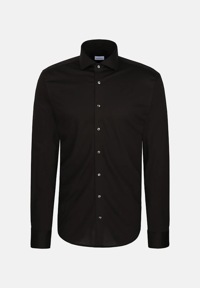 Regular Jerseyhemd Uni in Schwarz |  Seidensticker Onlineshop