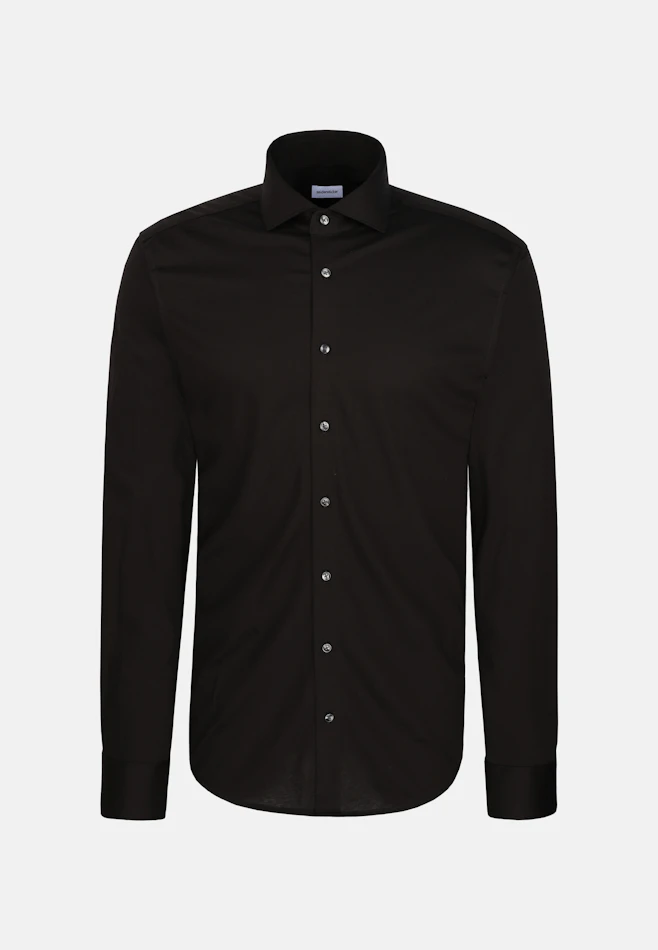 Regular Jerseyhemd Uni in Schwarz | Seidensticker Onlineshop