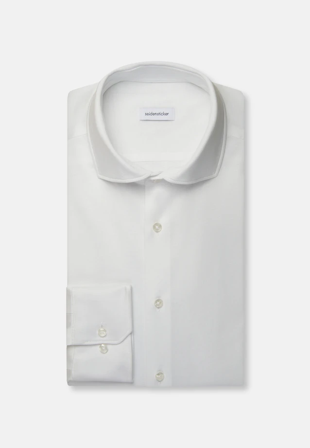 Regular Jersey shirt Uni in Weiß |  Seidensticker Onlineshop