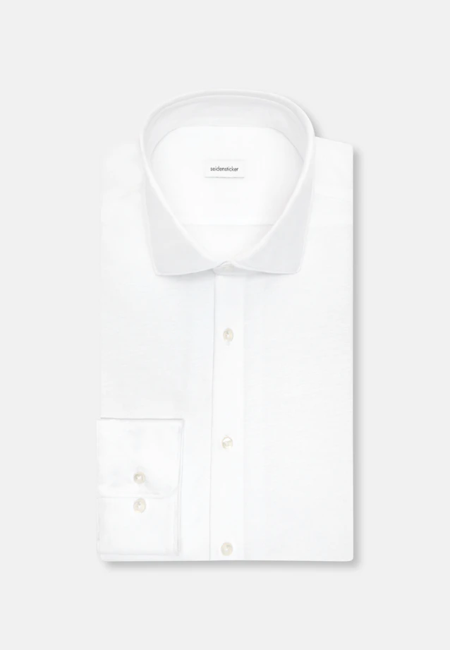 Regular Chemise en jersey Uni in Blanc |  Seidensticker Onlineshop